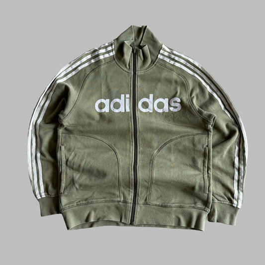 Y2K Adidas Three Stripe Spell Out Track Jacket - M
