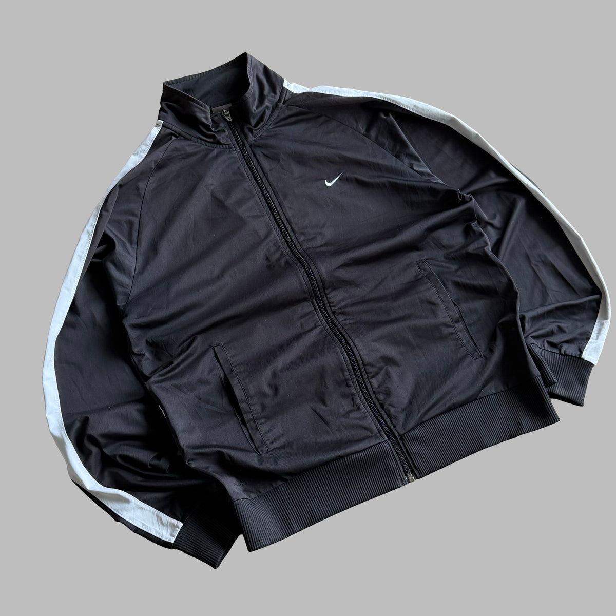 Y2K Nike Striped Track Jacket - L