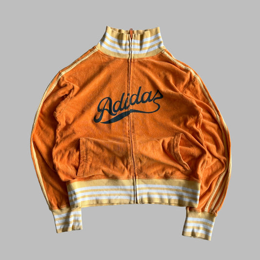 Y2K Adidas Spell Out Toweling Track Jacket - L