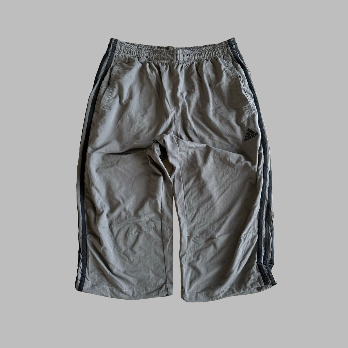 Y2K Adidas Three Stripe 3/4 Length Track Pants - M
