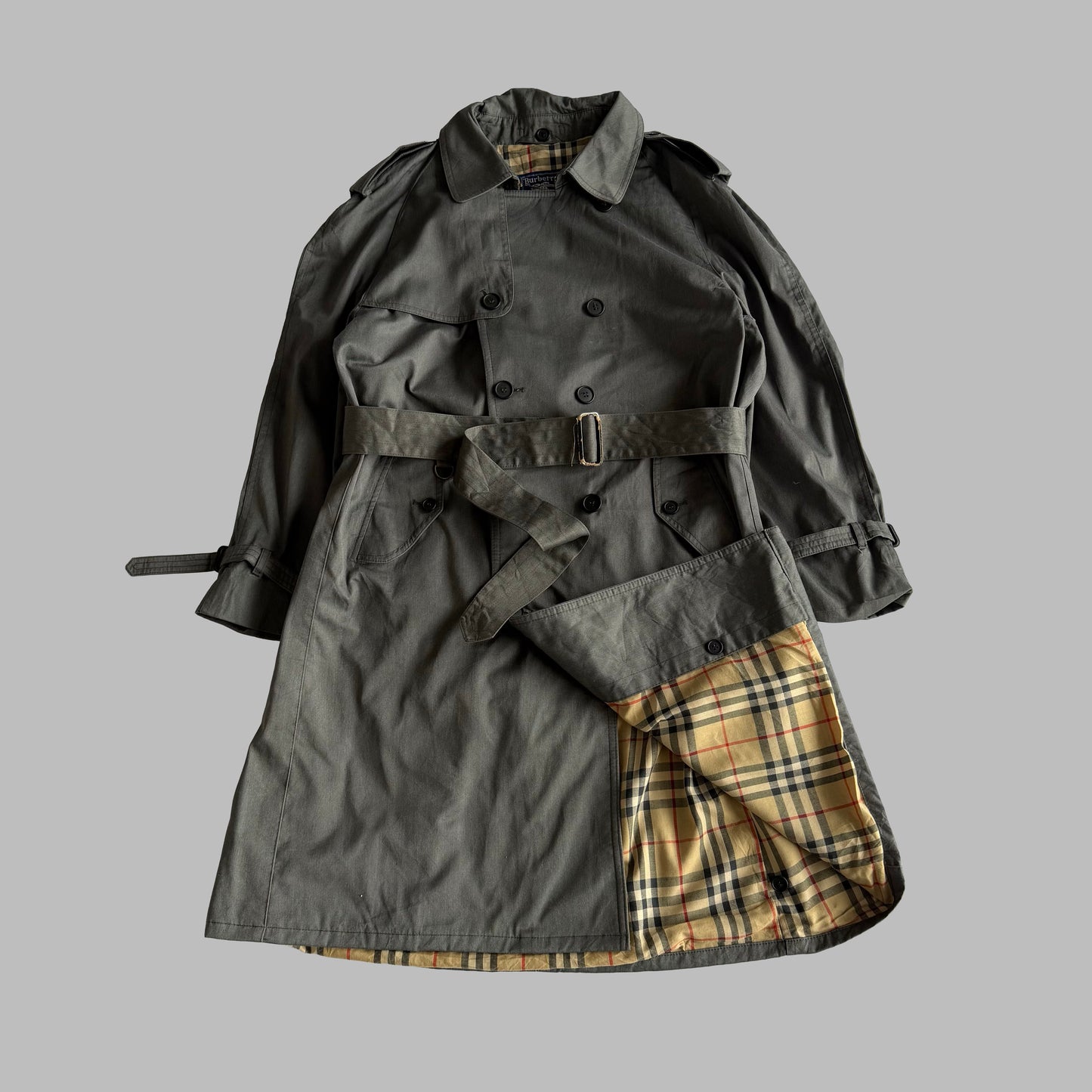 90s Burberry Double Breasted Trench Coat - L