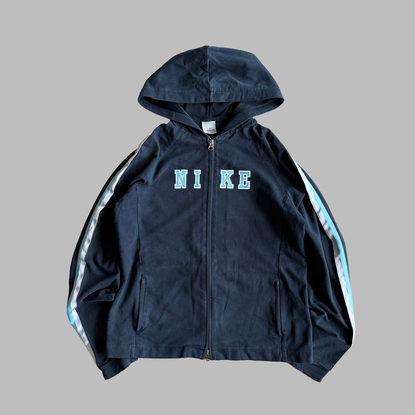 Y2K Nike Spell Out Fitted Hoodie - L