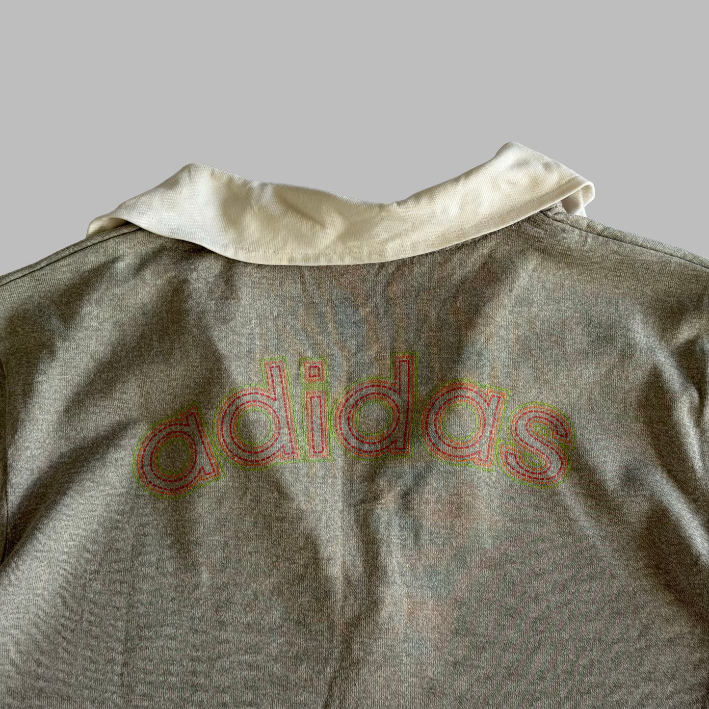 Y2K Adidas Spell Out Polo Top - S