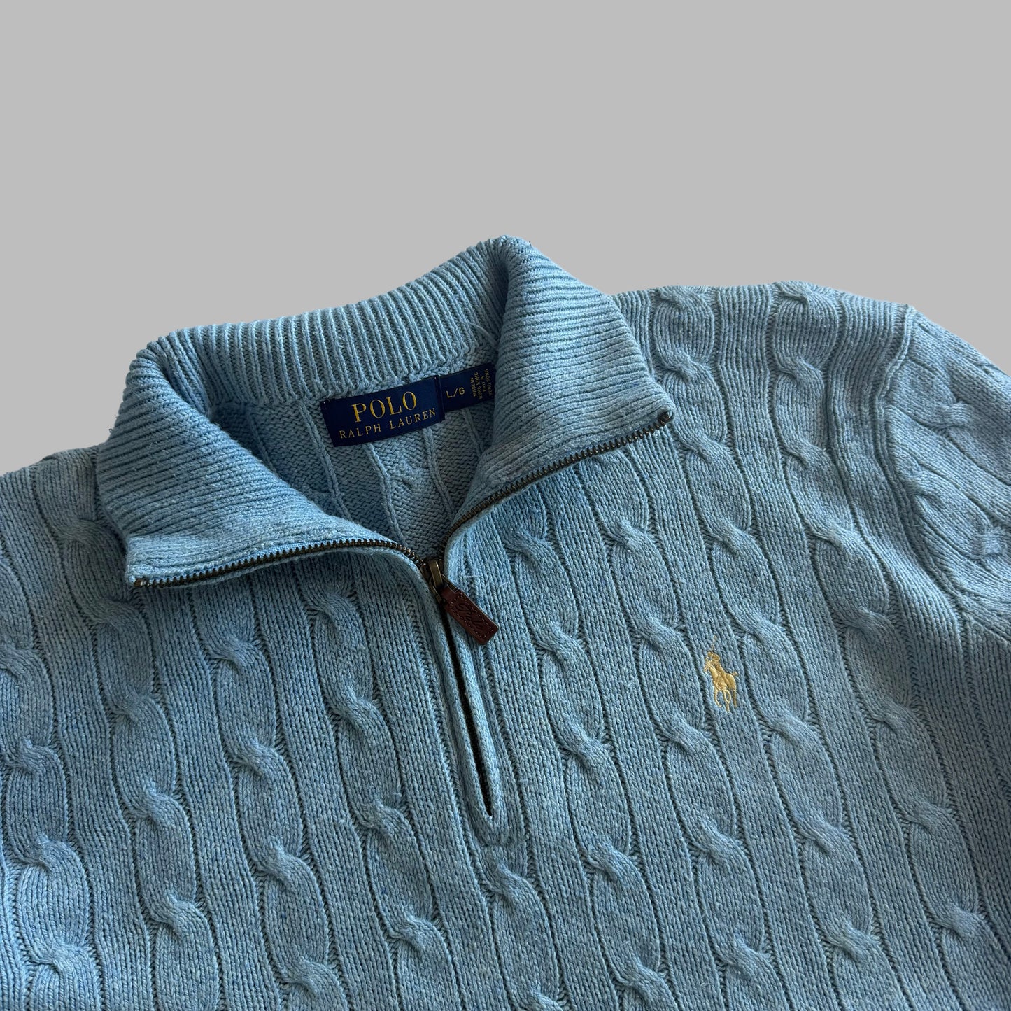 Polo Ralph Lauren Cable Knit Quarter Zip - L