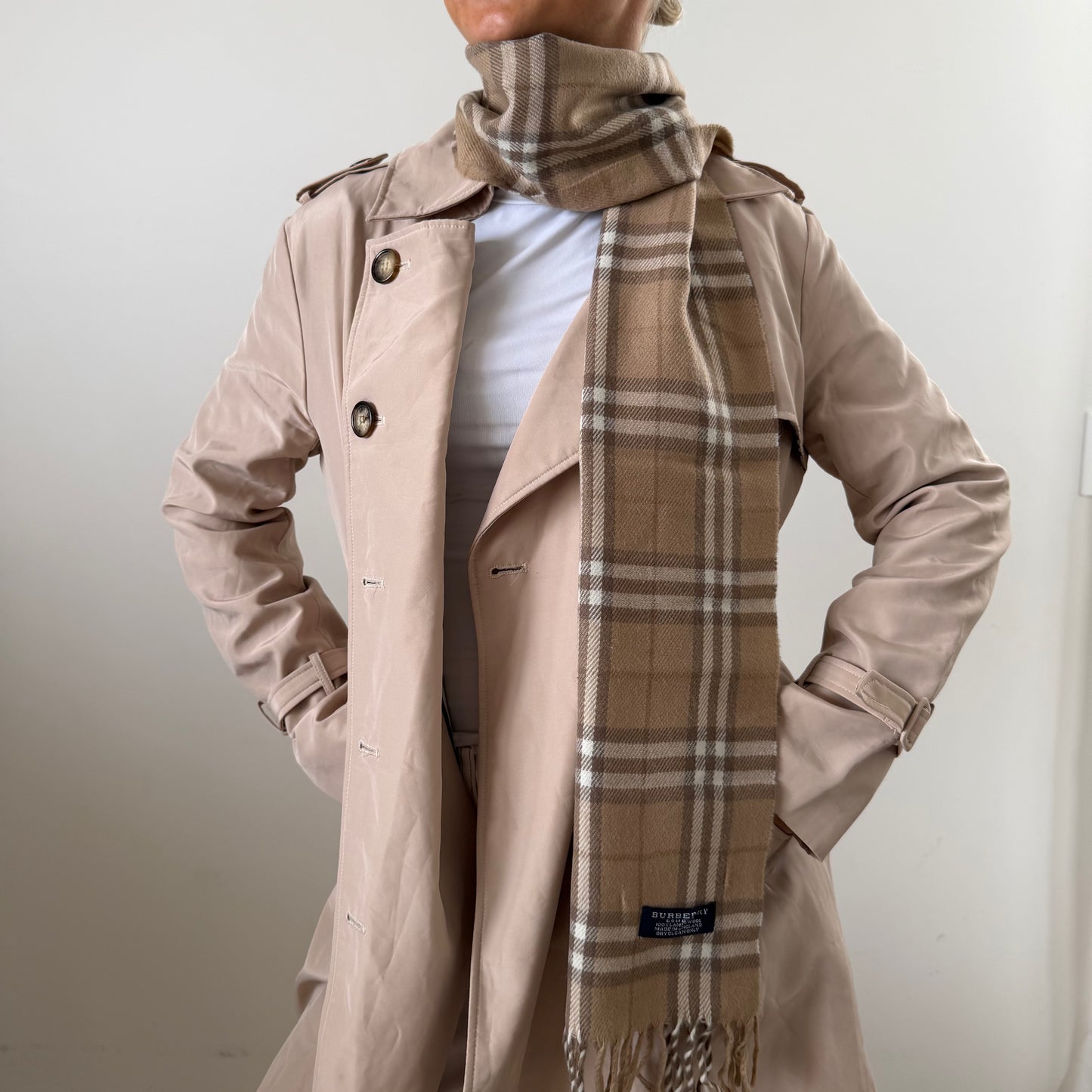 Y2k Burberry Lambswool Check Scarf