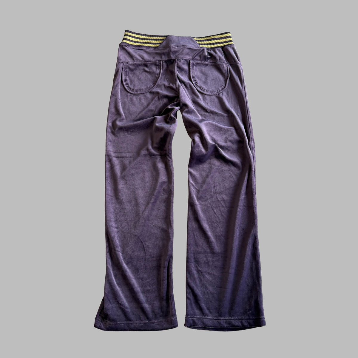 Y2K Dead Stock Adidas Three Stripe Velour Velvet Track Pants - M