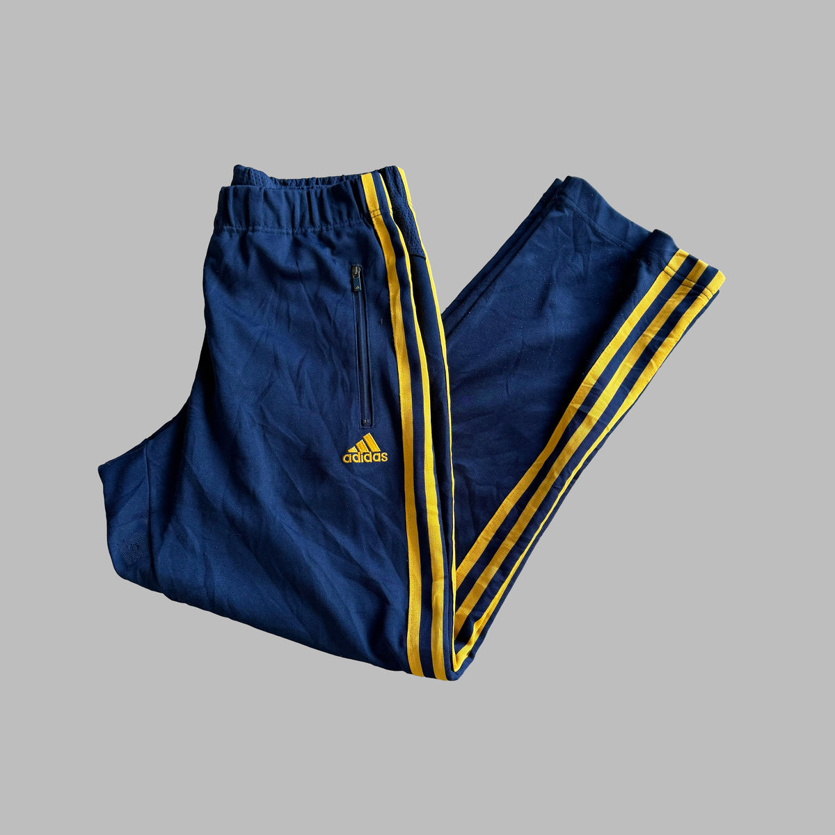 Y2K Adidas Three Stripe Straight Leg Track Pants - S