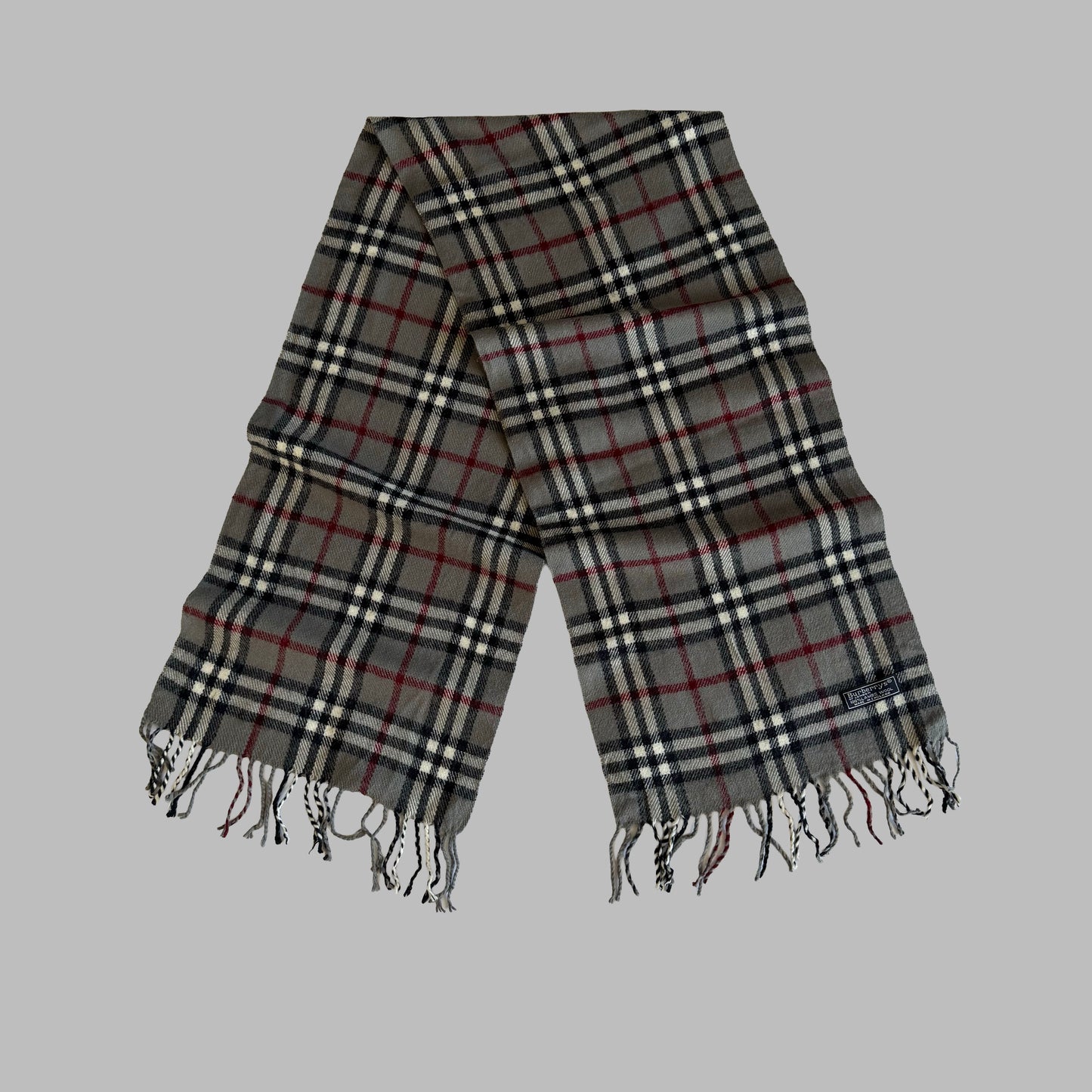 90s Burberry Lambswool Check Scarf