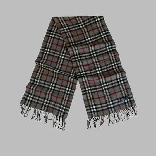 90s Burberry Lambswool Check Scarf