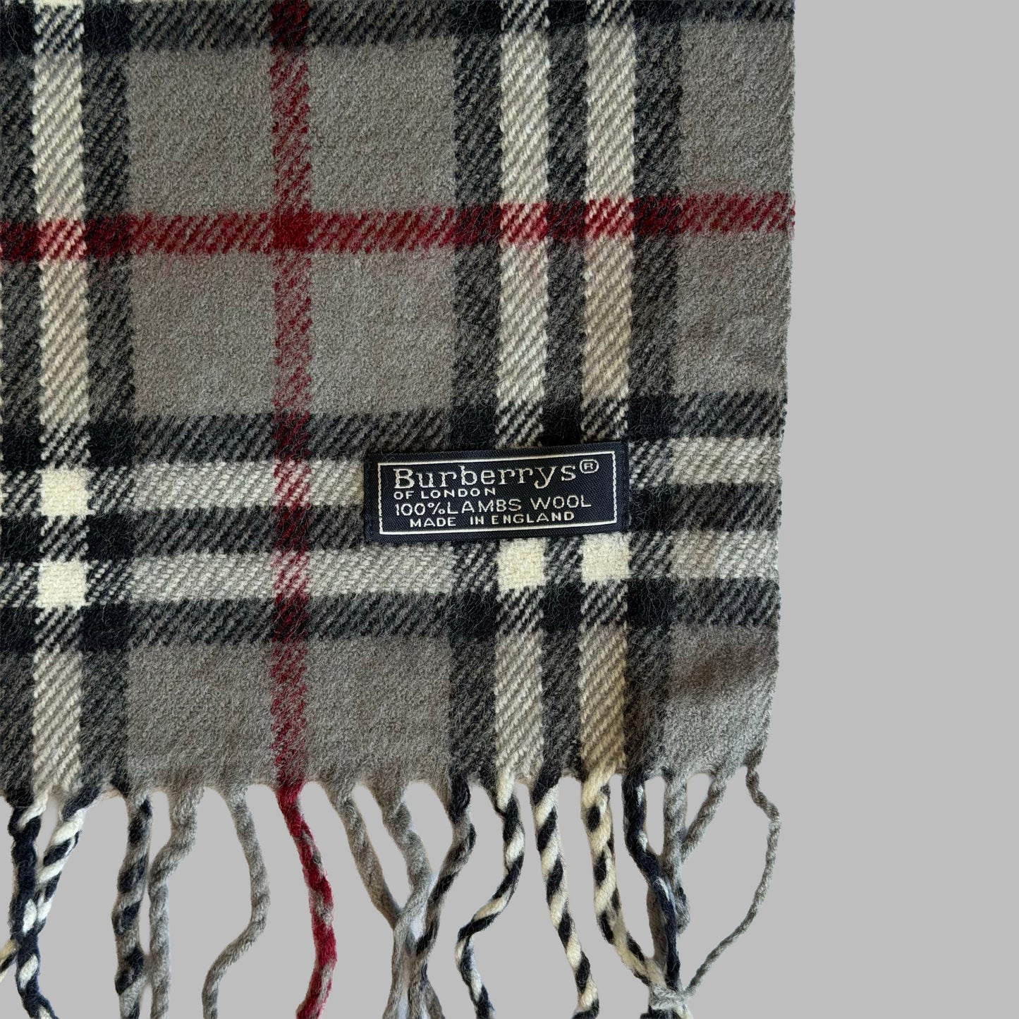 90s Burberry Lambswool Check Scarf