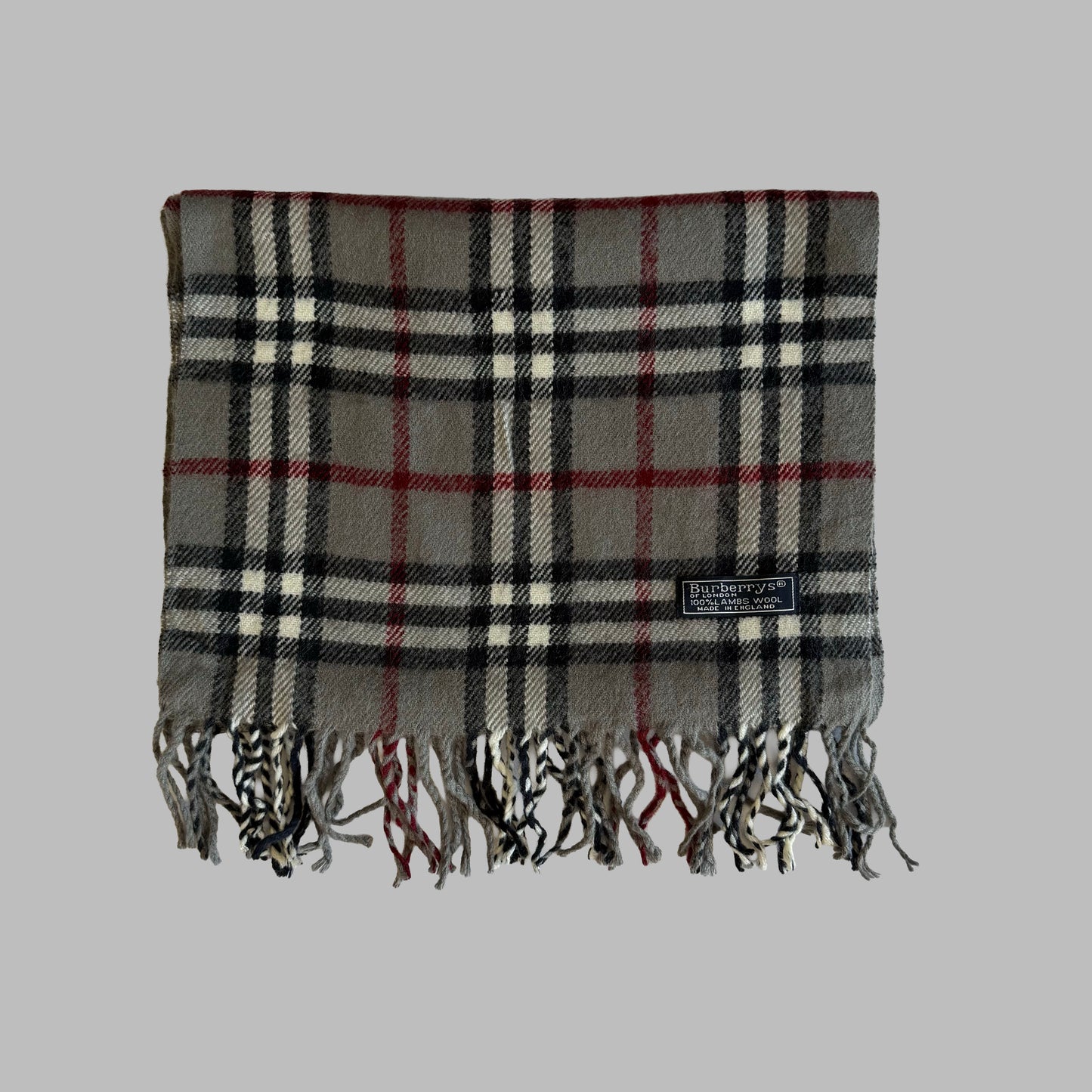 90s Burberry Lambswool Check Scarf
