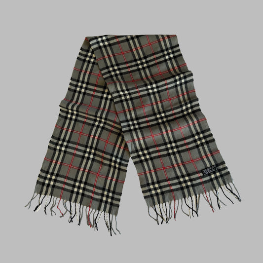 90s Burberry Lambswool Check Scarf