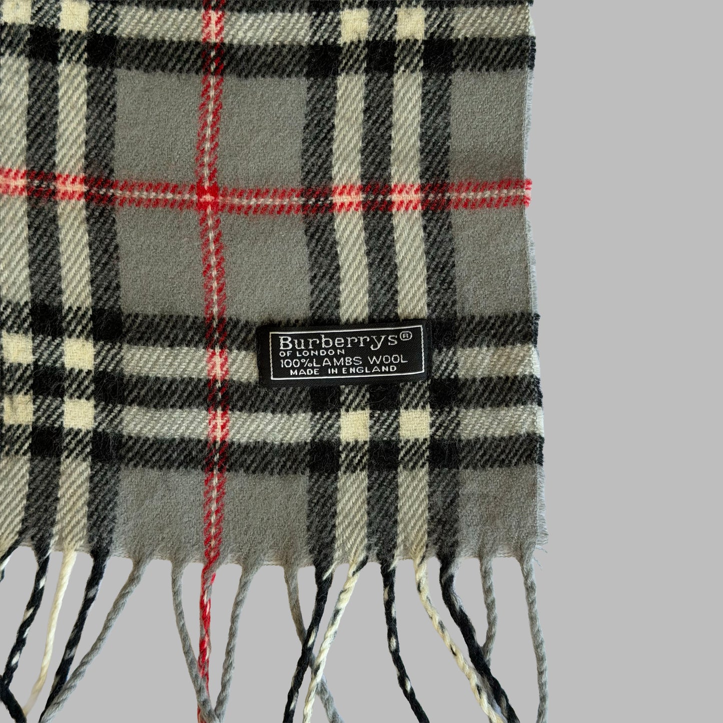 90s Burberry Lambswool Check Scarf