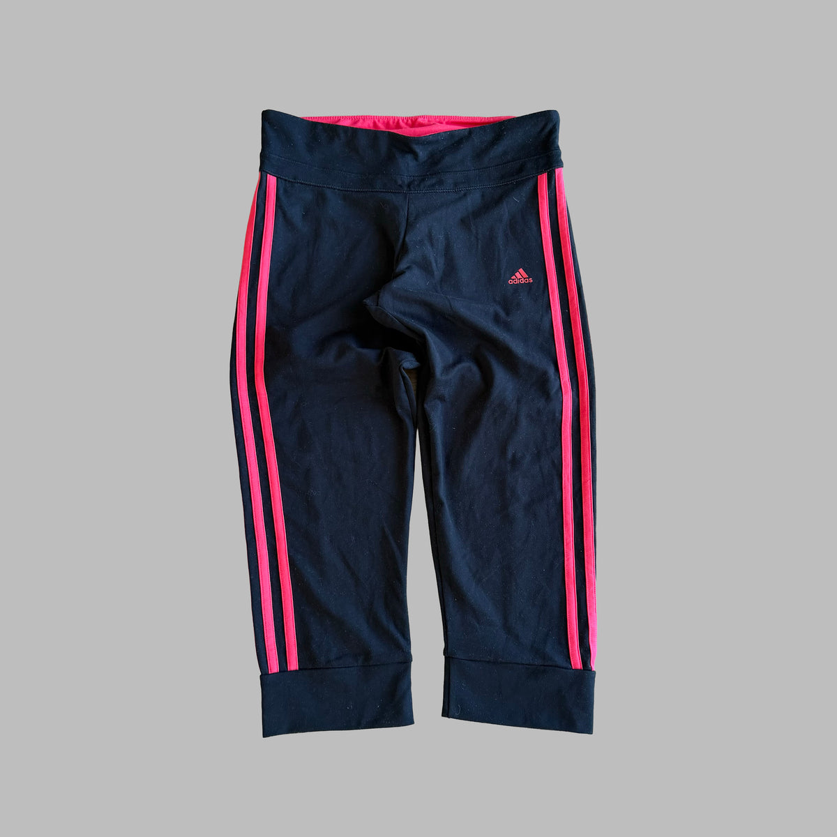 Y2K Adidas Three Stripe Straight Leg Capris - XS