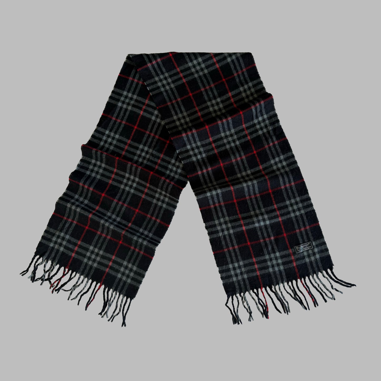 90s Burberry Lambswool Check Scarf