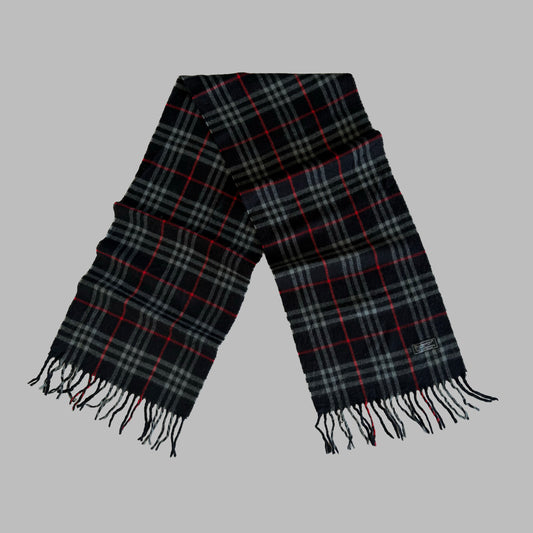 90s Burberry Lambswool Check Scarf