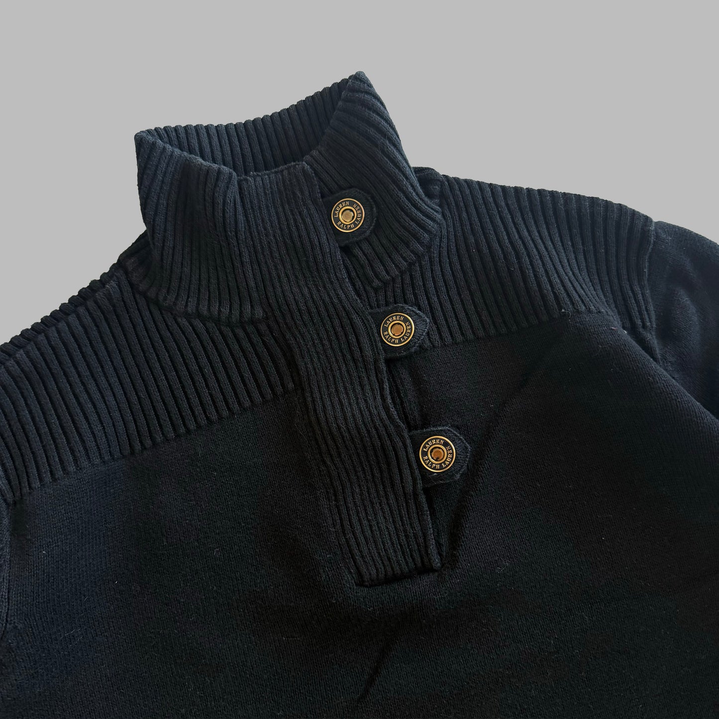 Y2K Polo Ralph Lauren Ribbed Mock Neck Sweater - M