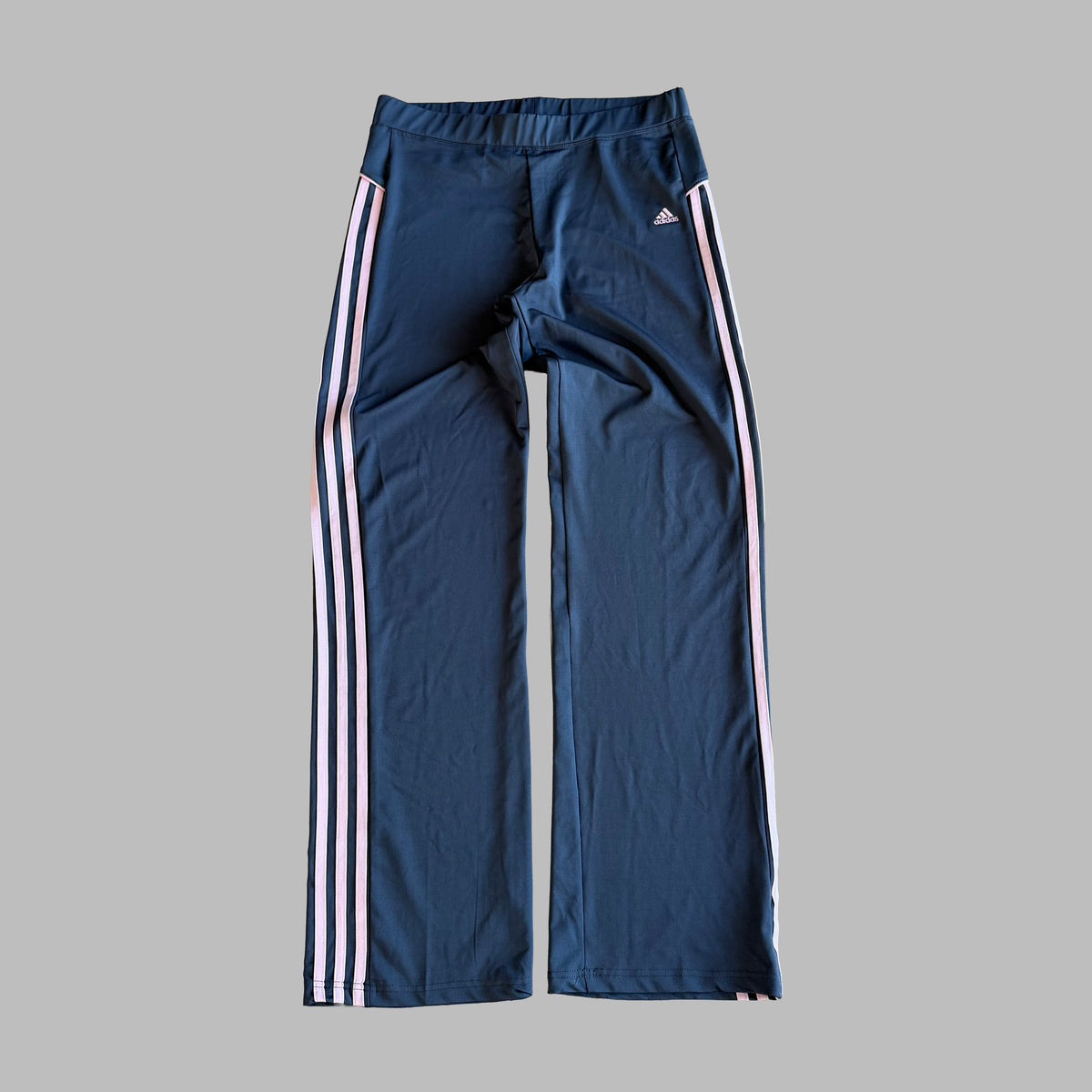 Y2K Adidas Three Stripe Wide Leg Activewear Pants - M