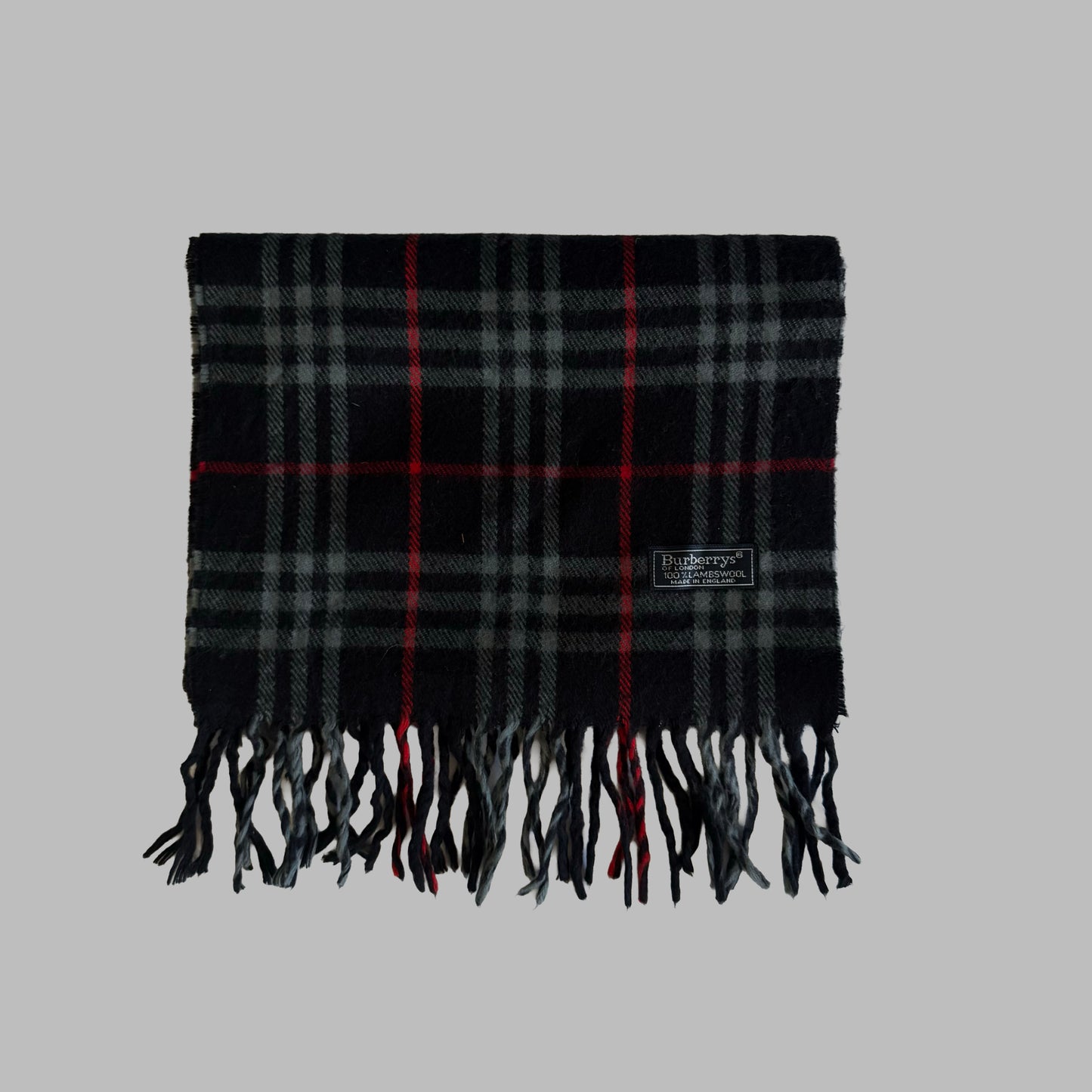 90s Burberry Lambswool Check Scarf