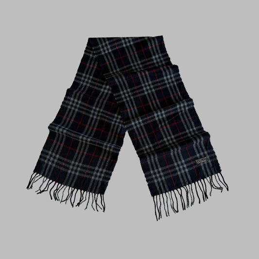 90s Burberry Lambswool Check Scarf