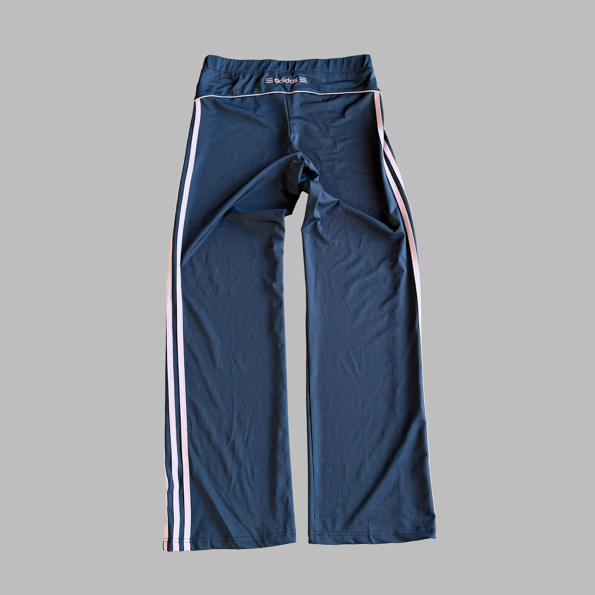 Y2K Adidas Three Stripe Wide Leg Activewear Pants - M