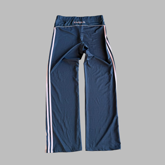Y2K Adidas Three Stripe Wide Leg Activewear Pants - M