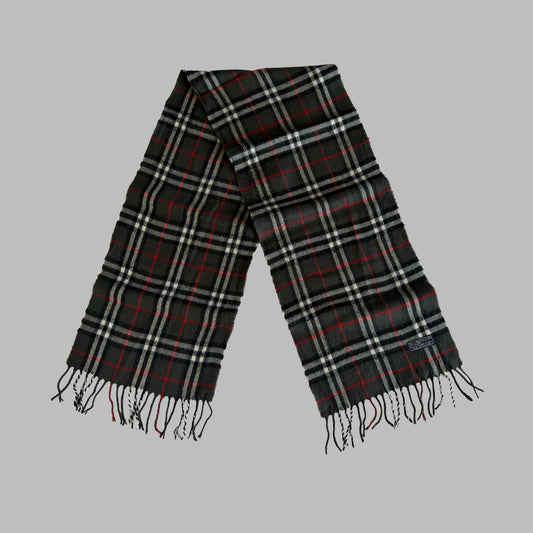 90s Burberry Lambswool Check Scarf