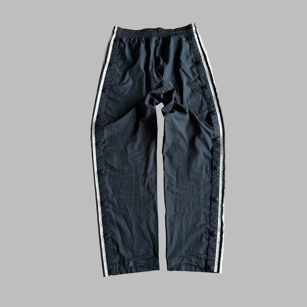 90s Adidas Three Stripe Popper Track Pants - M