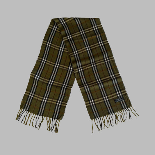 90s Burberry Lambswool Check Scarf