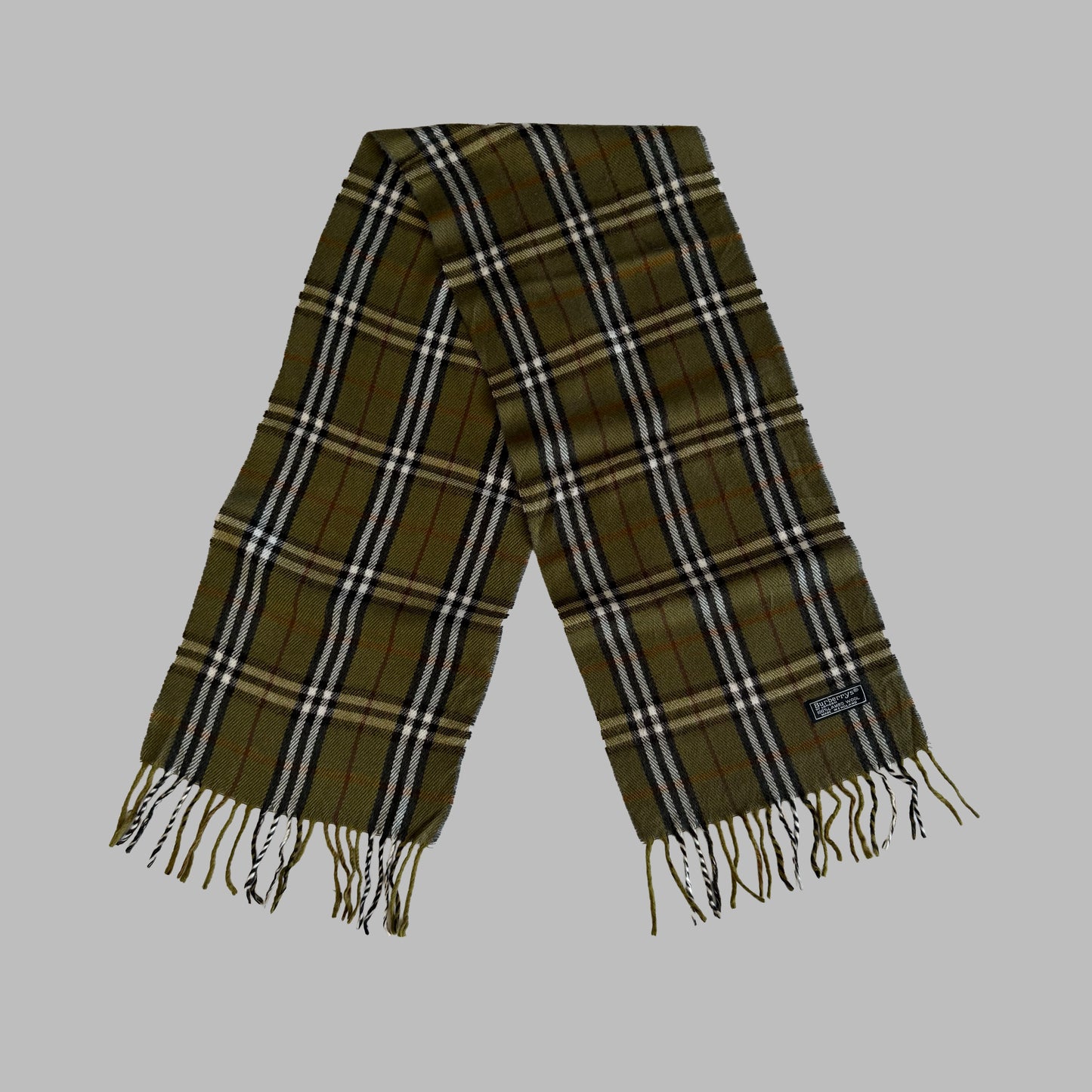 90s Burberry Lambswool Check Scarf