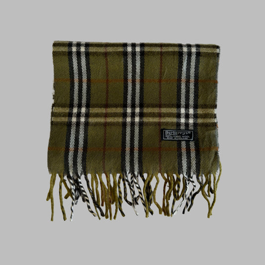 90s Burberry Lambswool Check Scarf