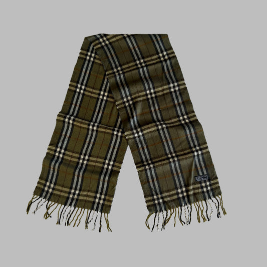 90s Burberry Lambswool Check Scarf