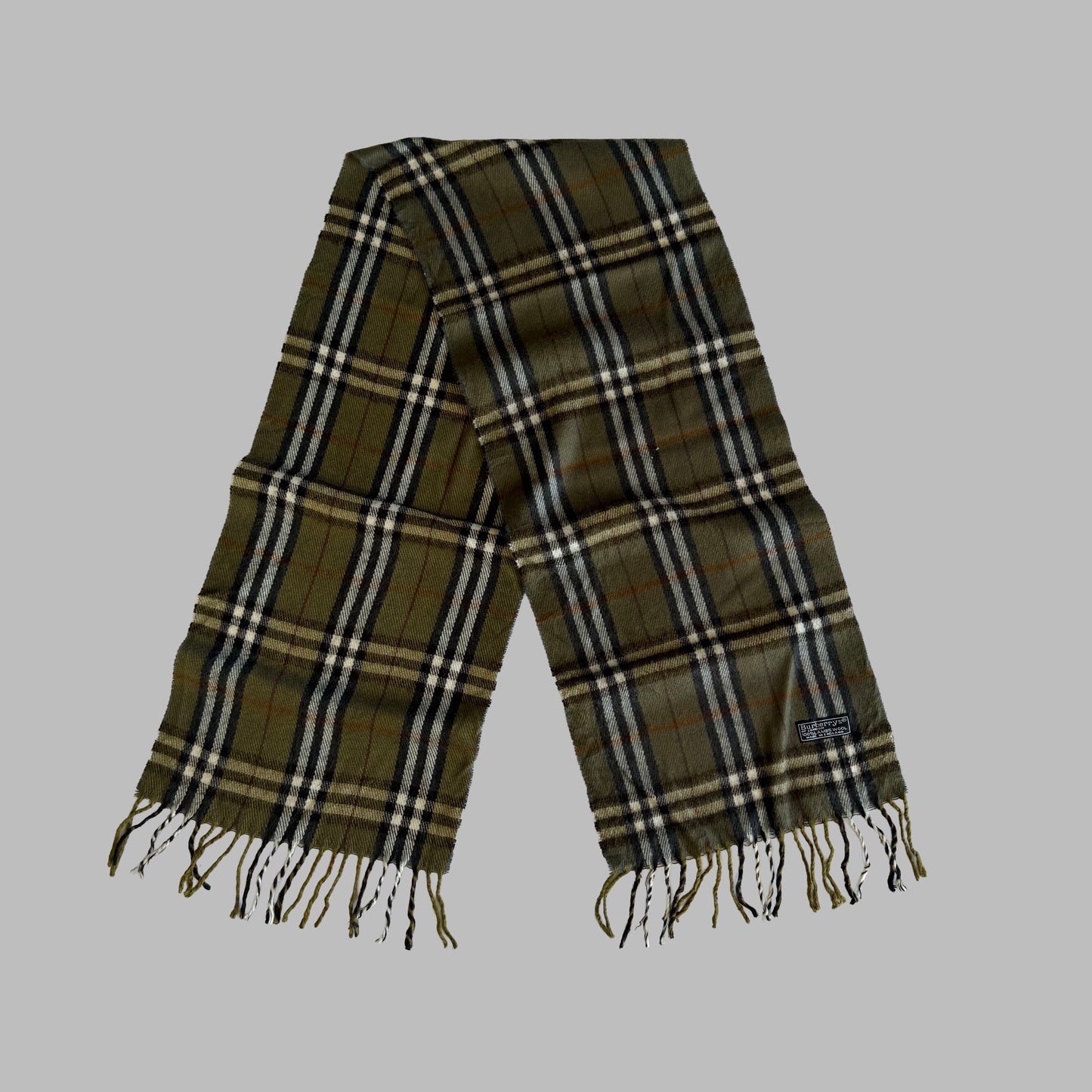 90s Burberry Lambswool Check Scarf