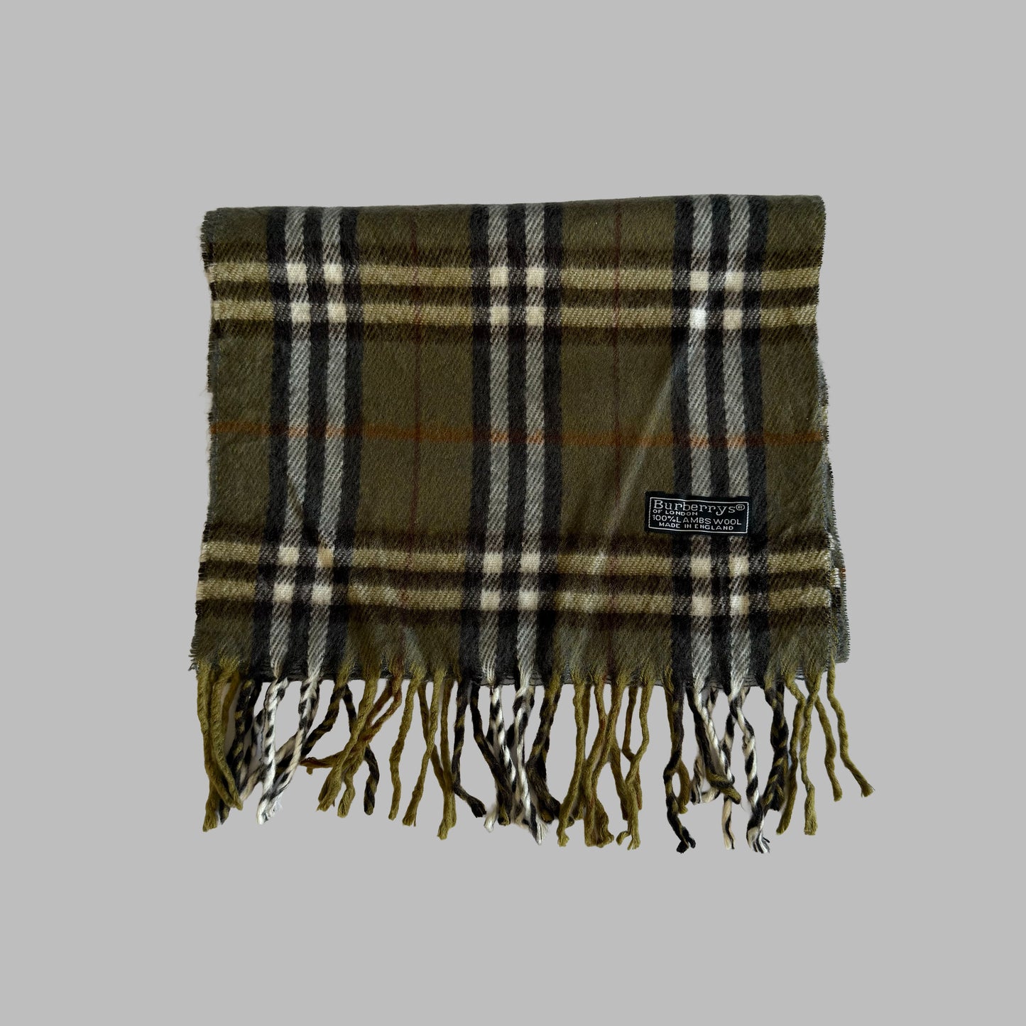 90s Burberry Lambswool Check Scarf