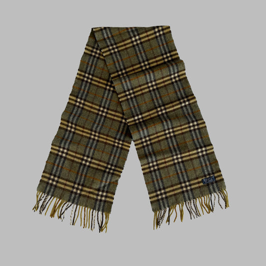 90s Burberry Lambswool Check Scarf