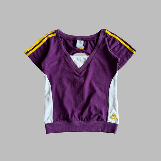 Y2K Adidas Three Stripe Layered Activewear Top - S/M