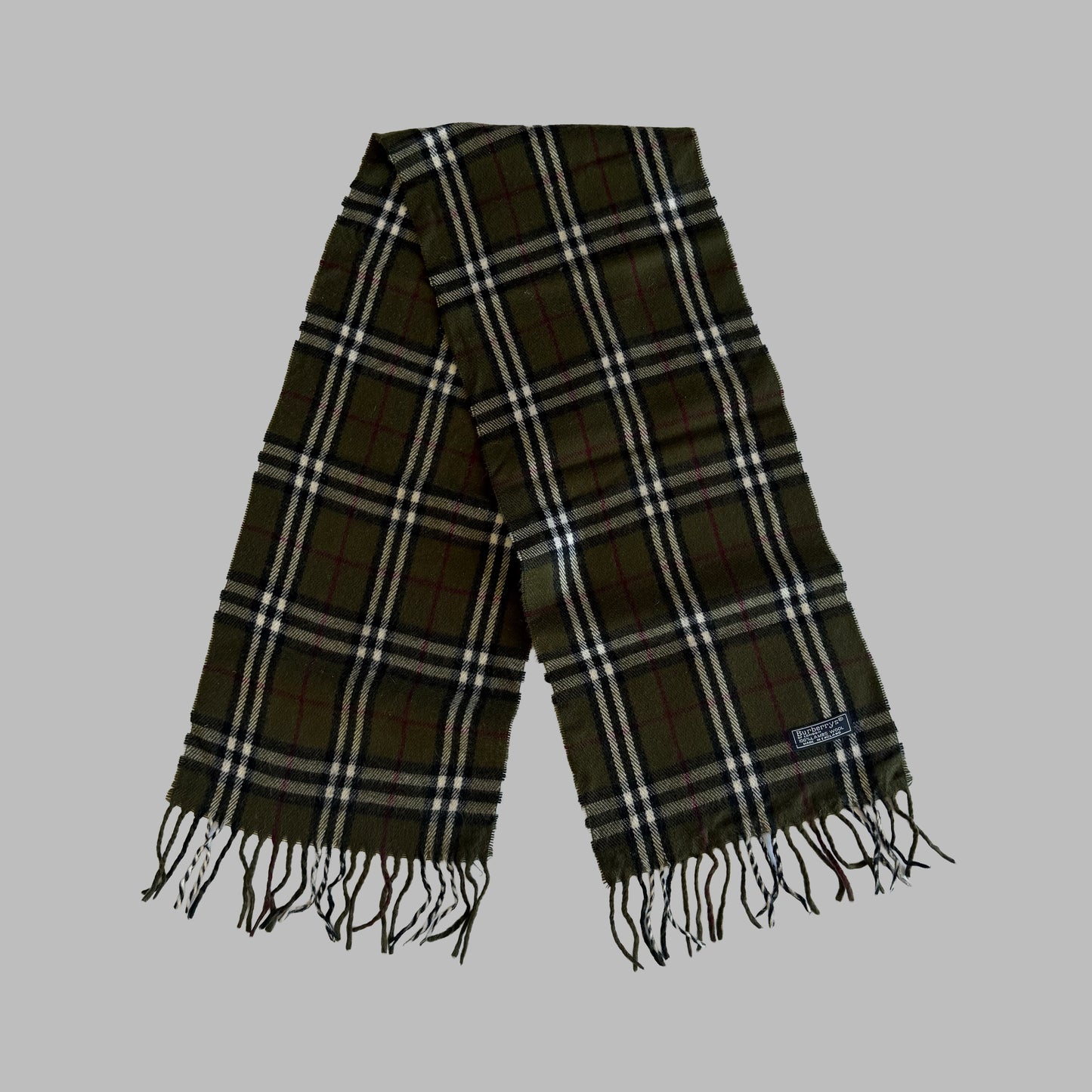 90s Burberry Lambswool Check Scarf