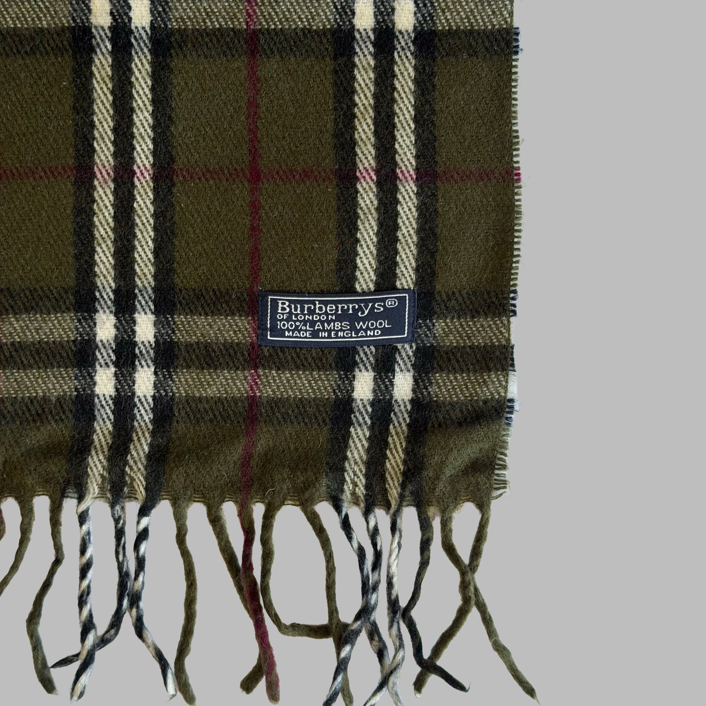 90s Burberry Lambswool Check Scarf