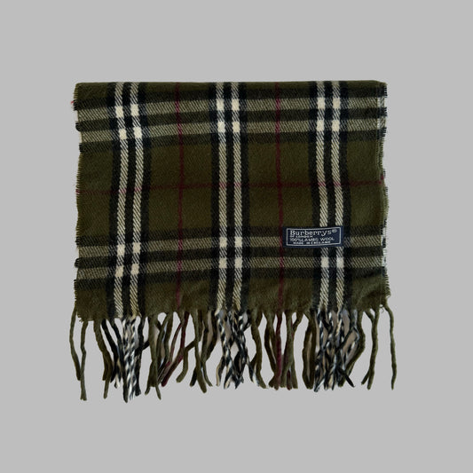 90s Burberry Lambswool Check Scarf