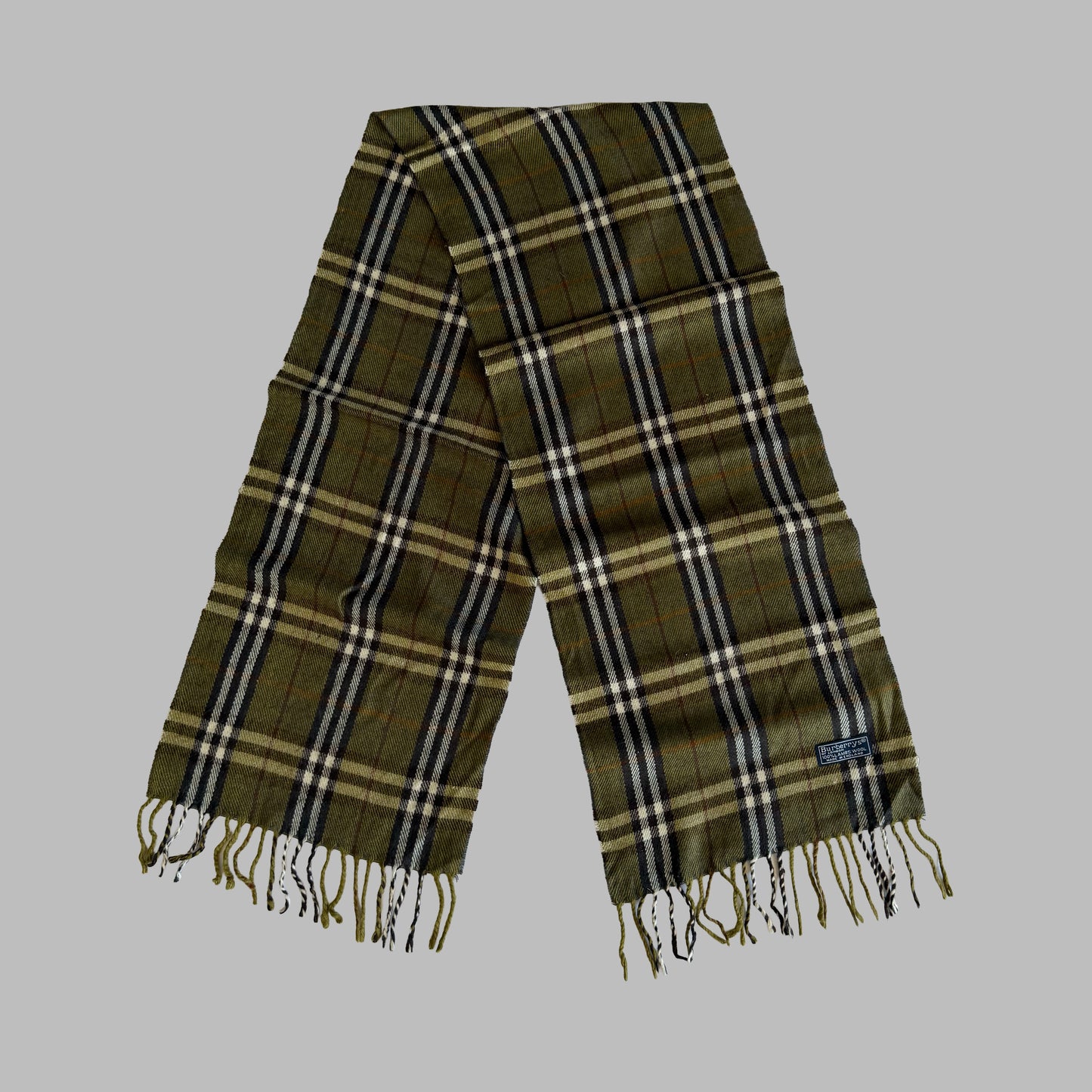 90s Burberry Lambswool Check Scarf