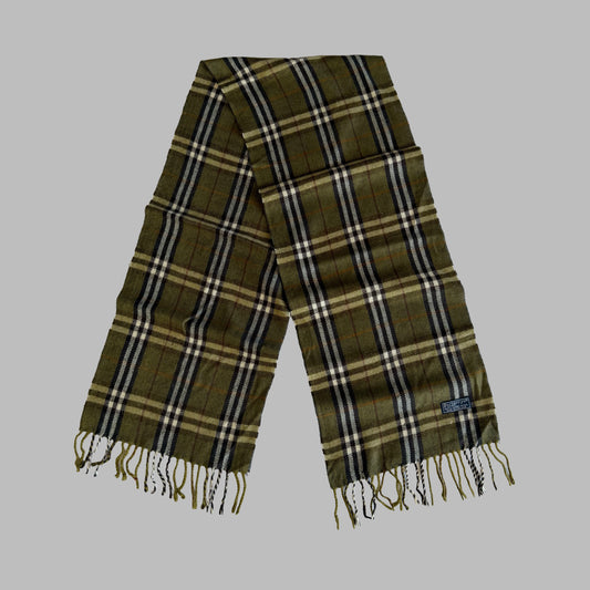 90s Burberry Lambswool Check Scarf