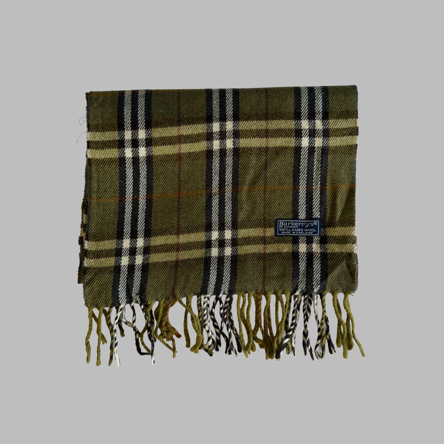 90s Burberry Lambswool Check Scarf