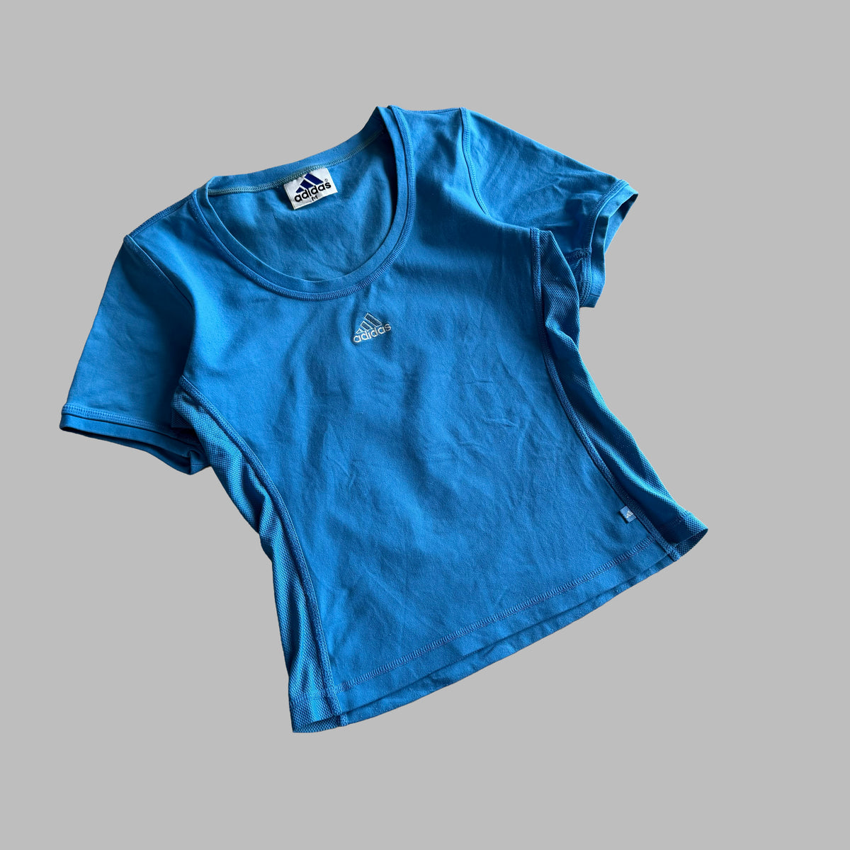 90s Adidas Mesh Panelled Baby Tee - M