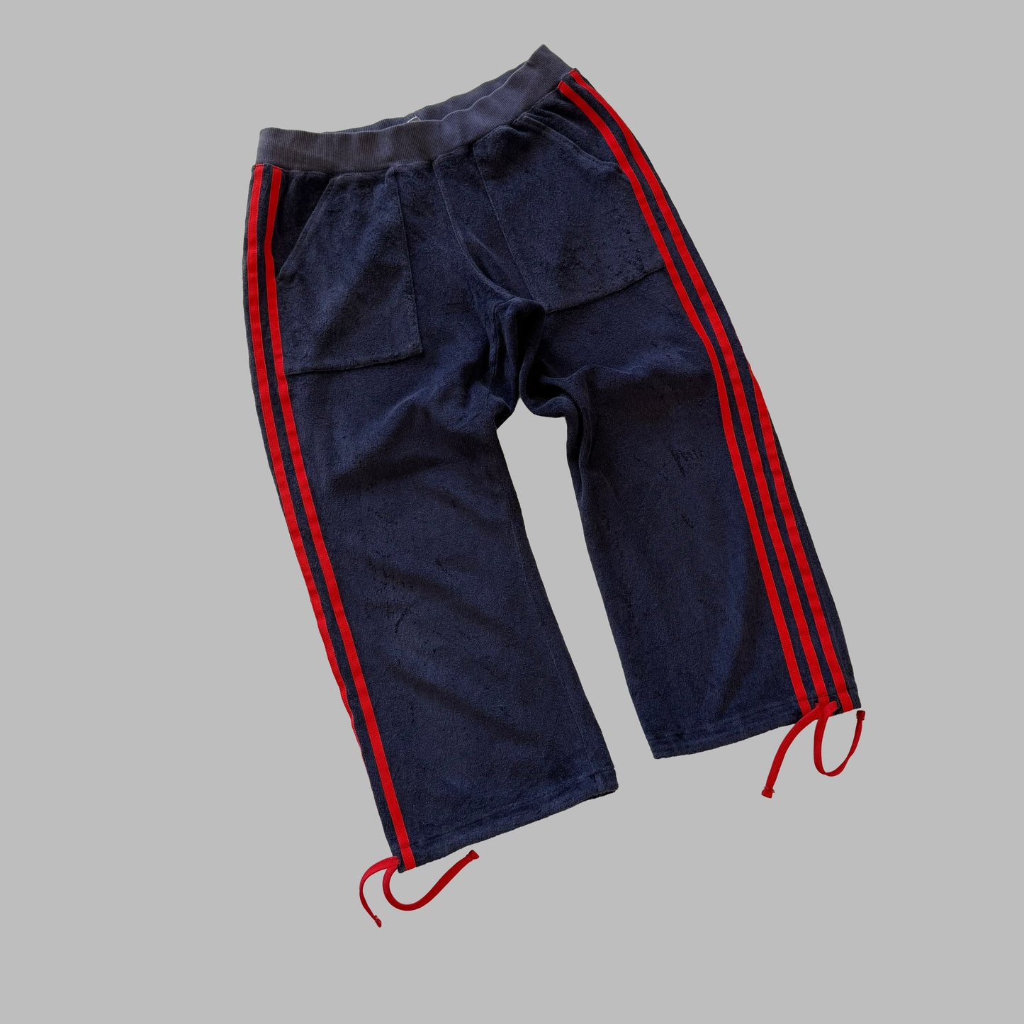 Y2K Adidas Three Stripe Towel Capris - S