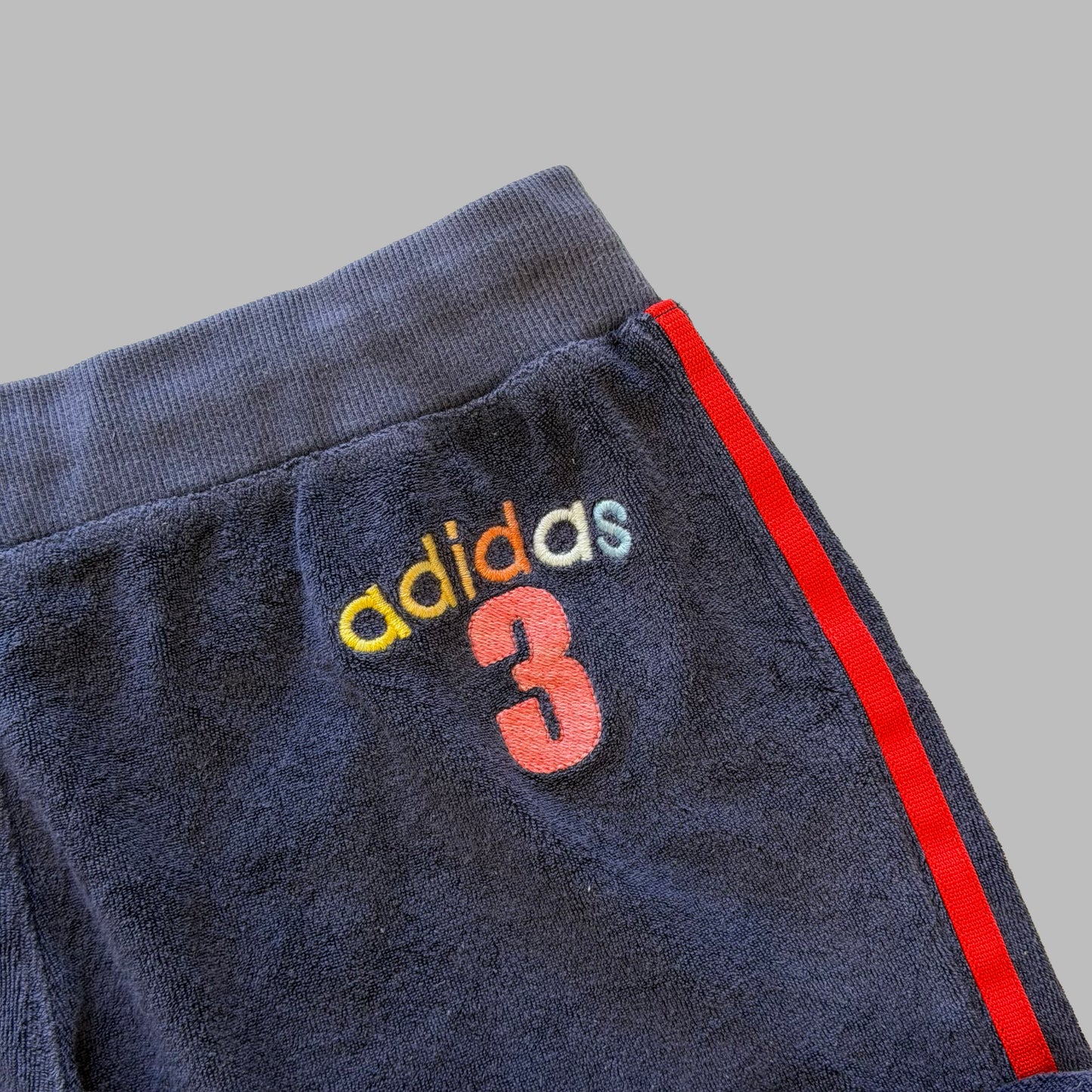 Y2K Adidas Three Stripe Towel Capris - S