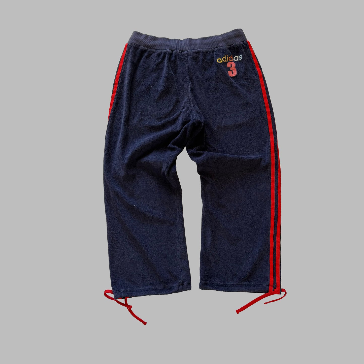 Y2K Adidas Three Stripe Towel Capris - S