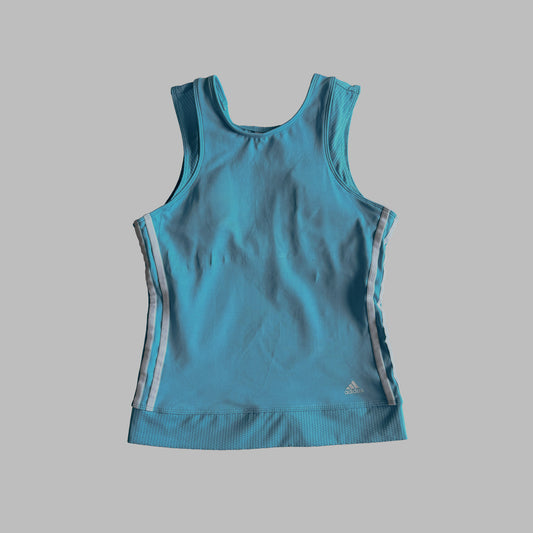 Y2K Adidas Three Stripe Synched Activewear Tank - S/M