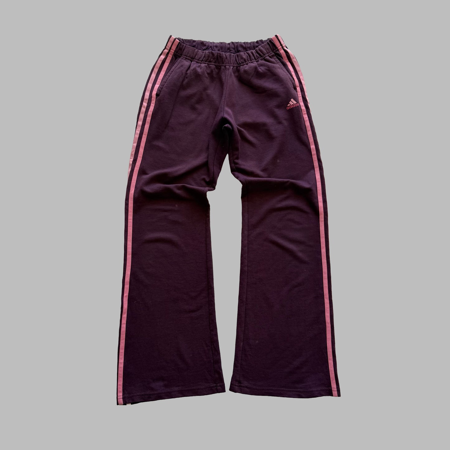 Y2K Adidas Three Stripe Flared Track Pants - S