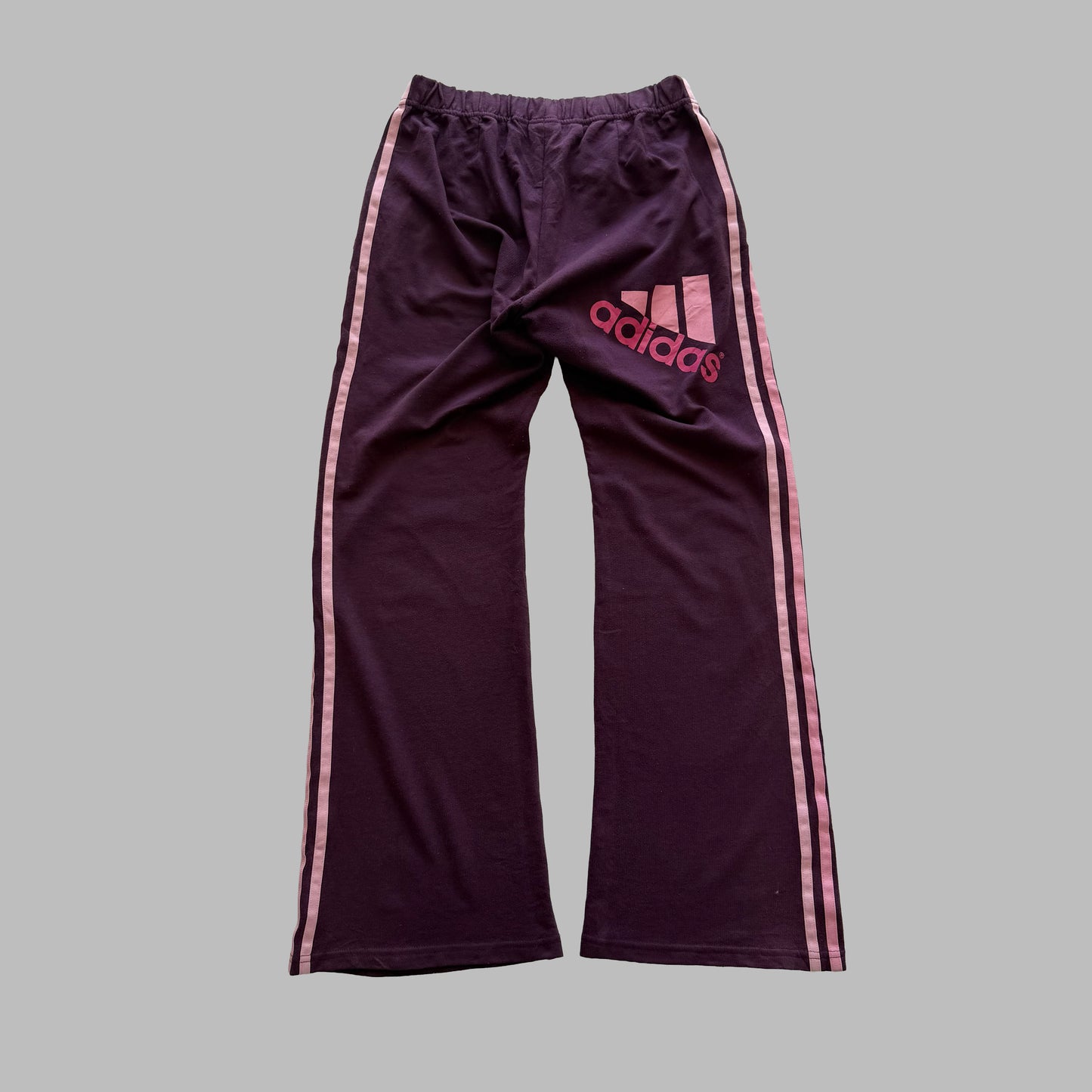Y2K Adidas Three Stripe Flared Track Pants - S
