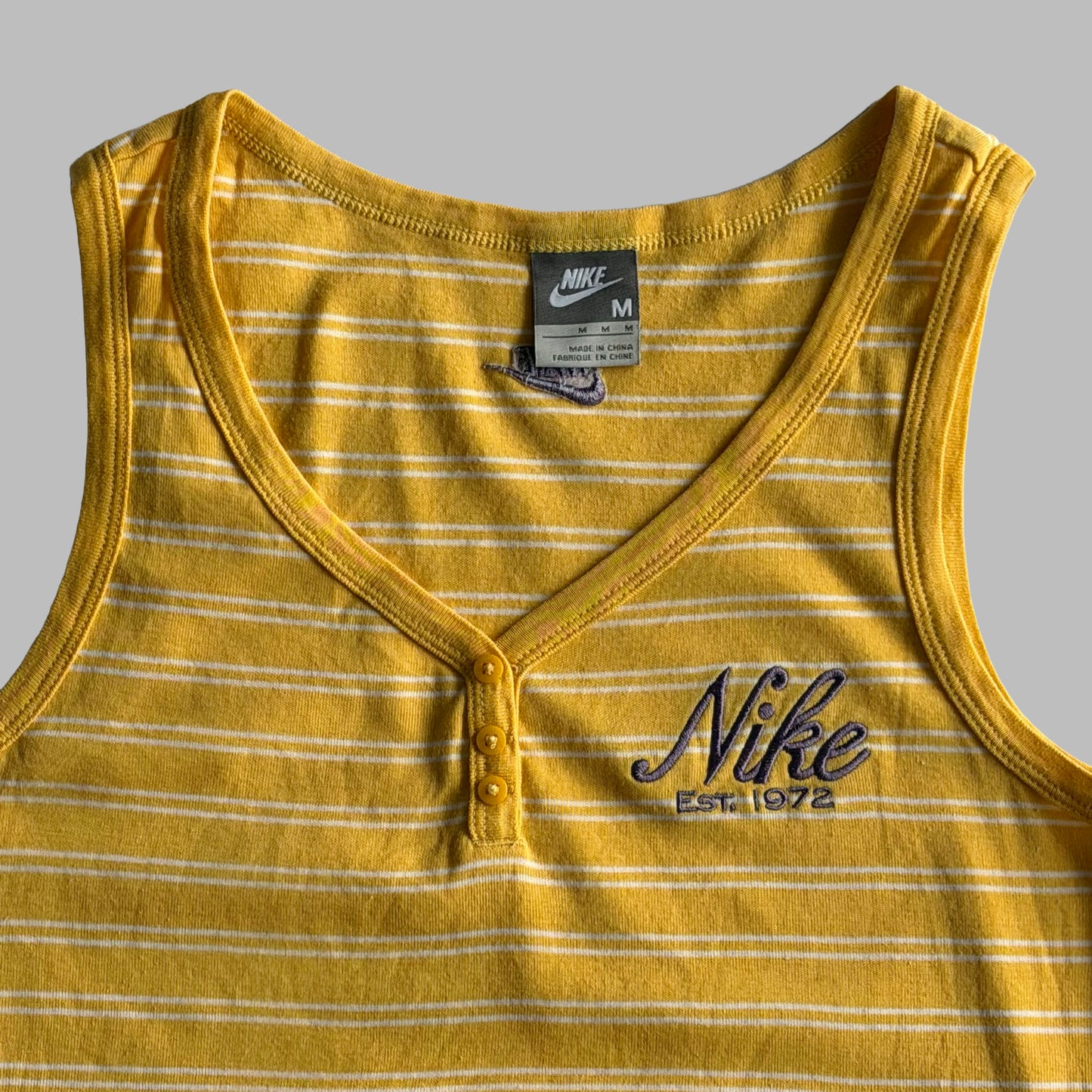 Y2K Nike Striped Low Cut Vest - M